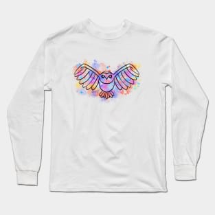 Watercolor Barn Owl Long Sleeve T-Shirt